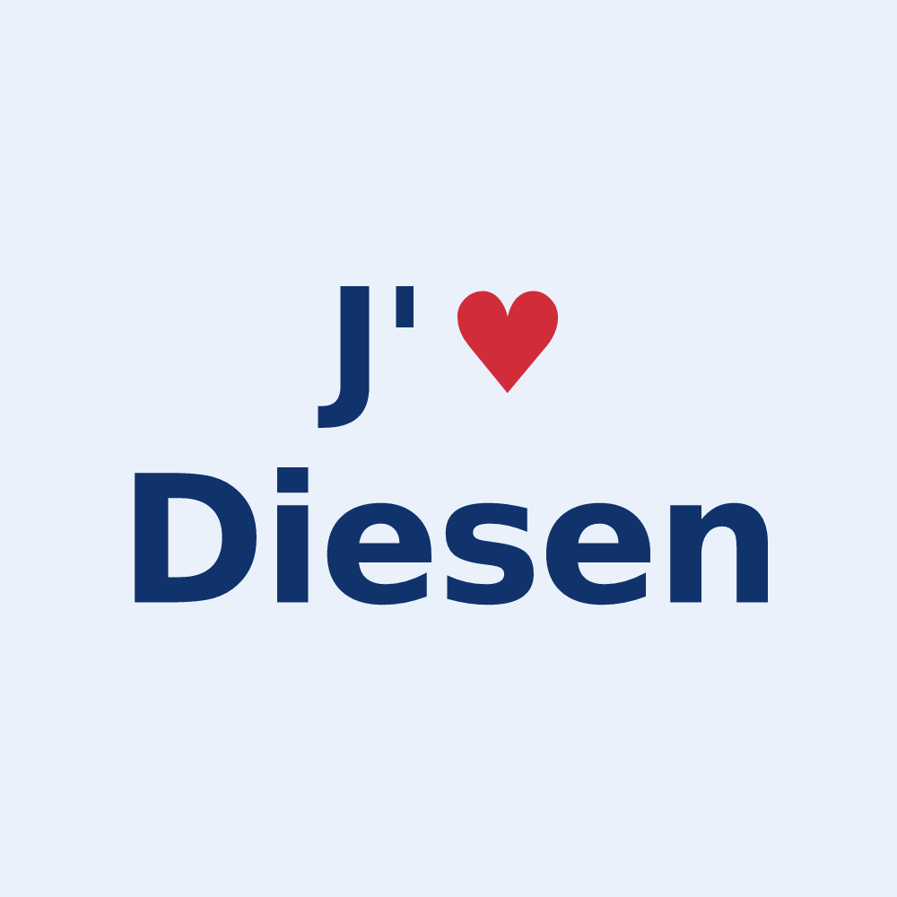 Sticker personnalisé Diesen — design J'aime Diesen