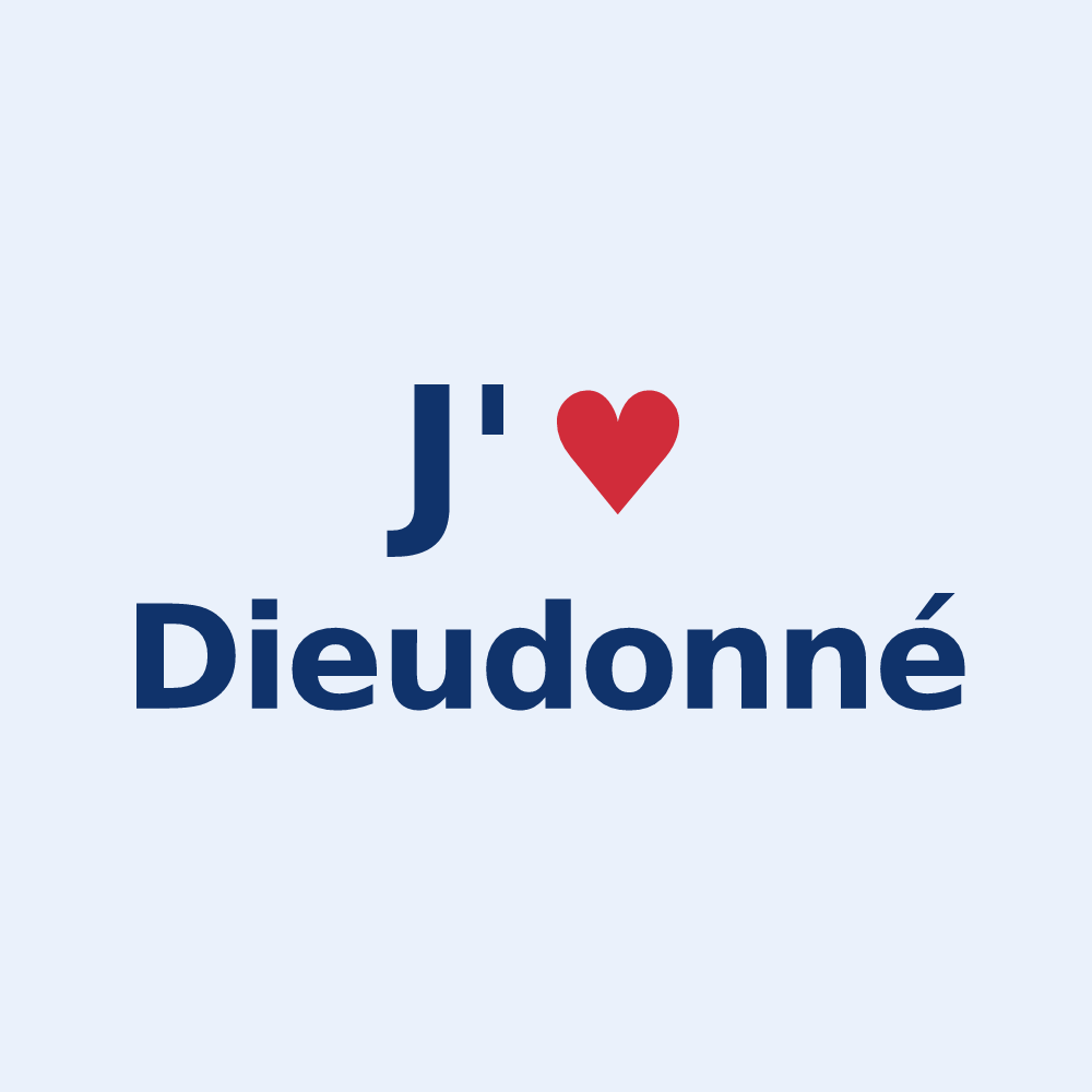 Sticker personnalisé Dieudonné — design J'aime Dieudonné