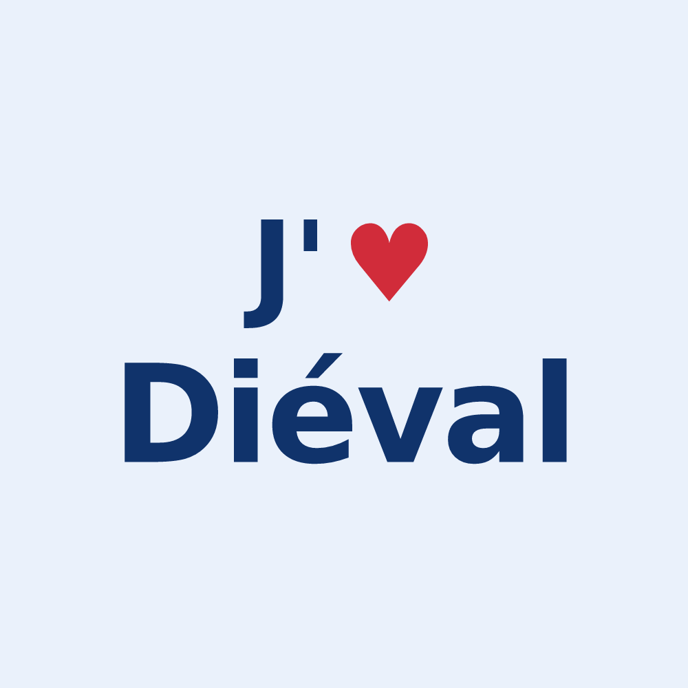 Sticker personnalisé Diéval — design « J'aime Diéval » imprimé sur le sticker