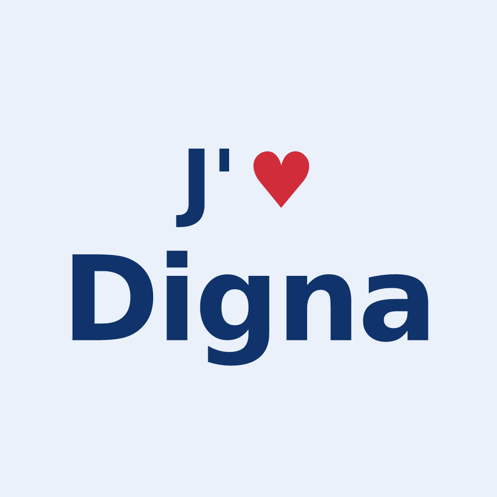 Sticker personnalisé Digna — design J'aime Digna