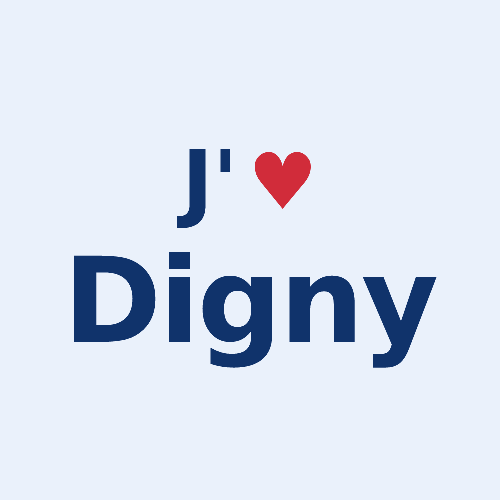 Sticker personnalisé Digny — design J'aime Digny