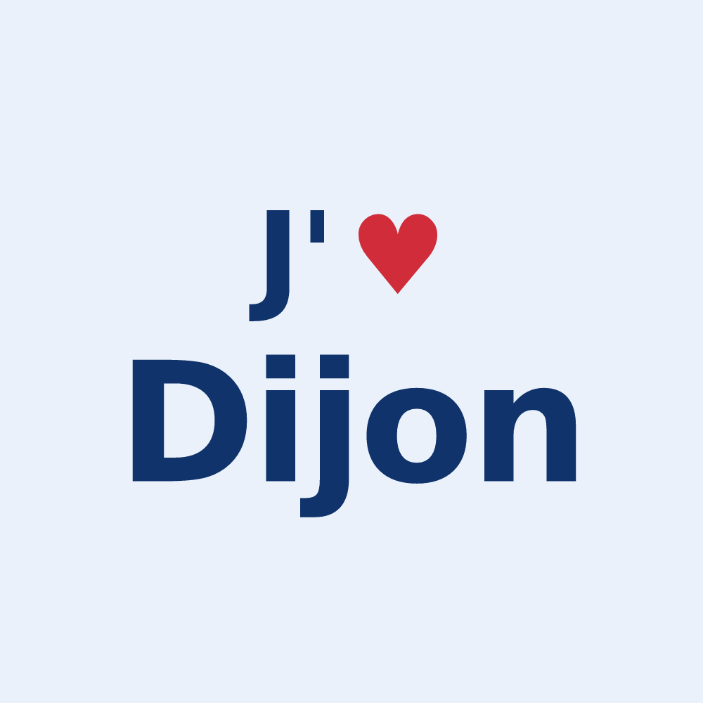 Sticker personnalisé Dijon — design J'aime Dijon