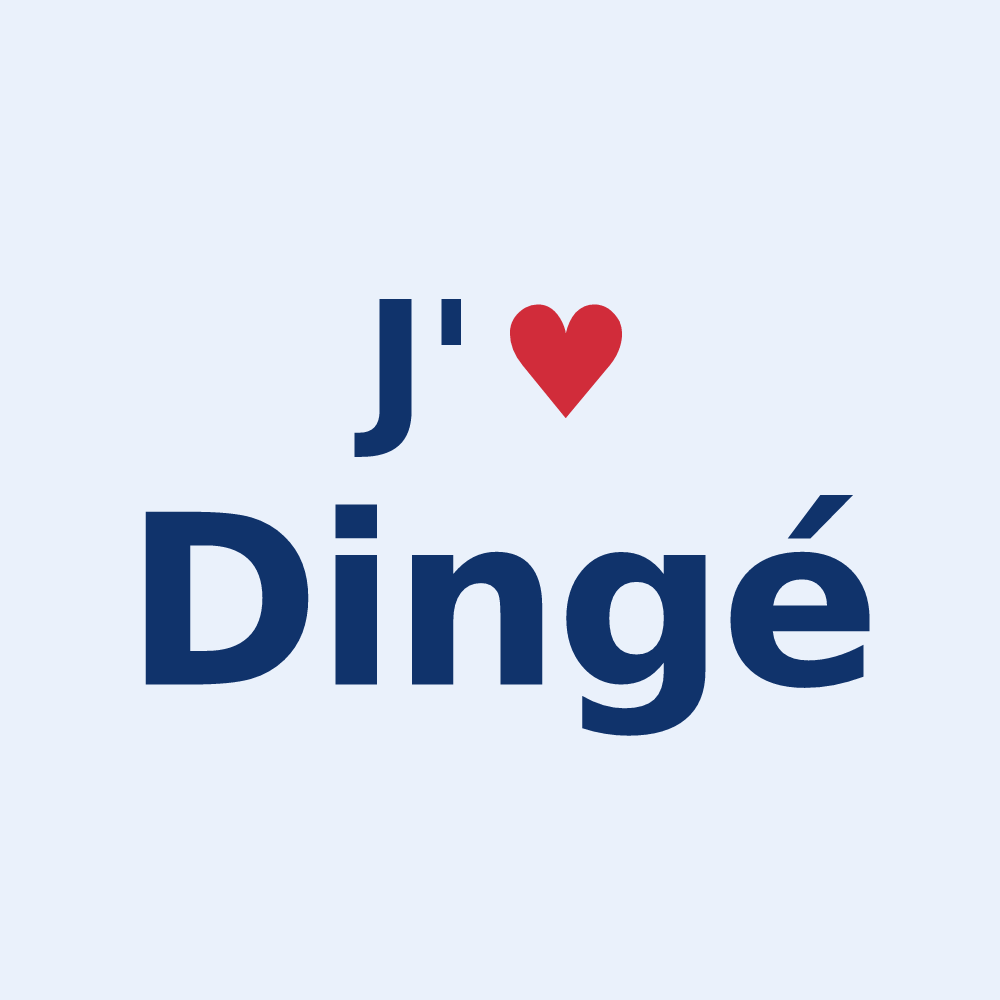 Sticker personnalisé Dingé — design J'aime Dingé
