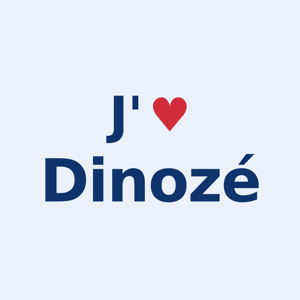 Sticker personnalisé Dinozé — design J'aime Dinozé