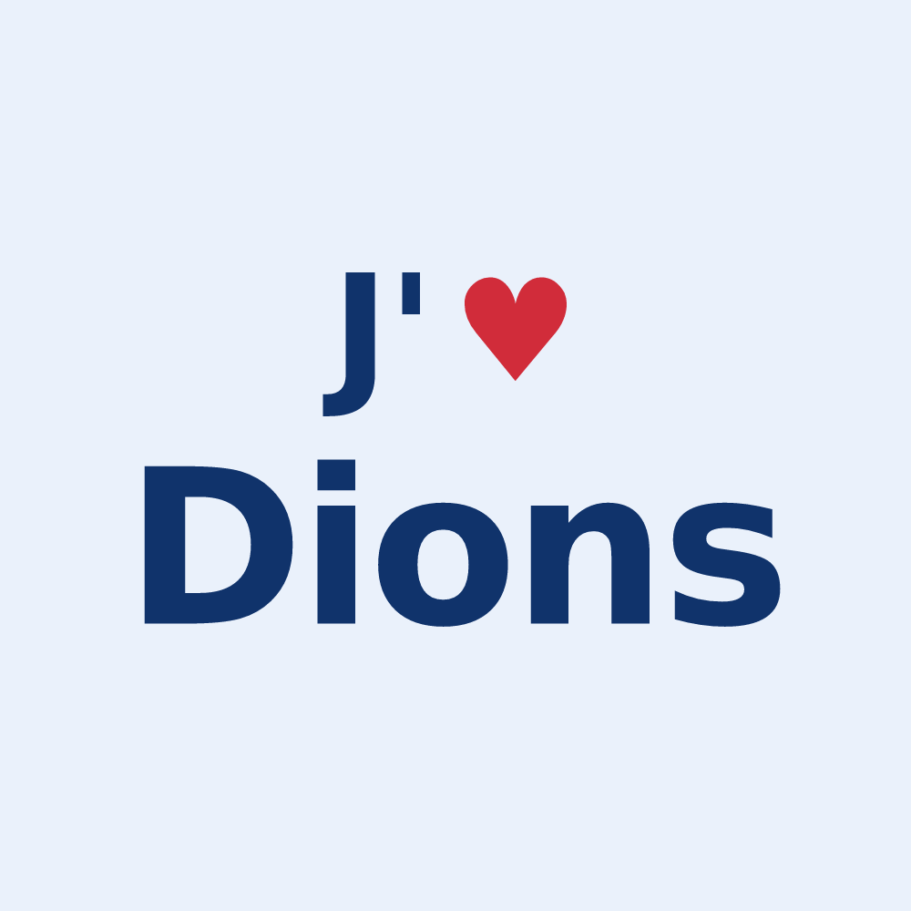 Sticker personnalisé Dions — design J'aime Dions