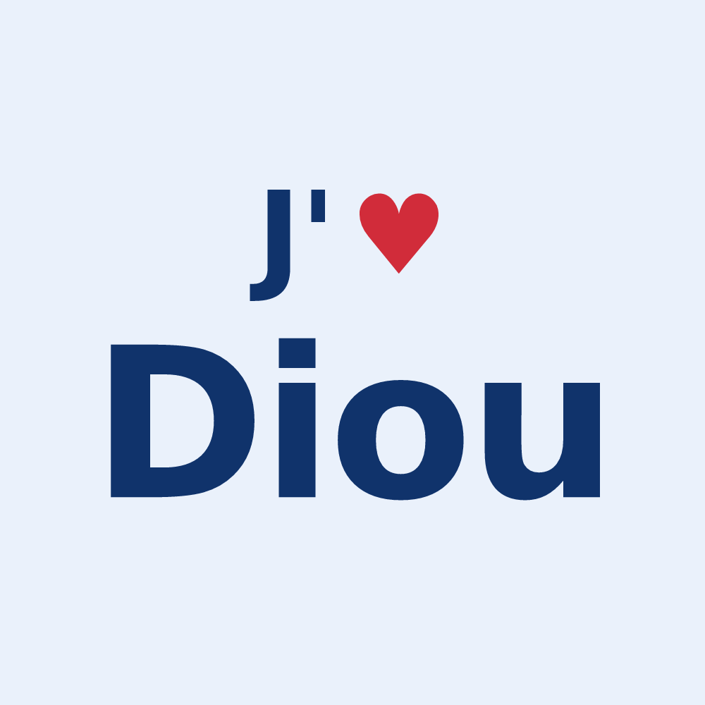 Sticker personnalisé Diou — design « J'aime Diou » imprimé sur le sticker