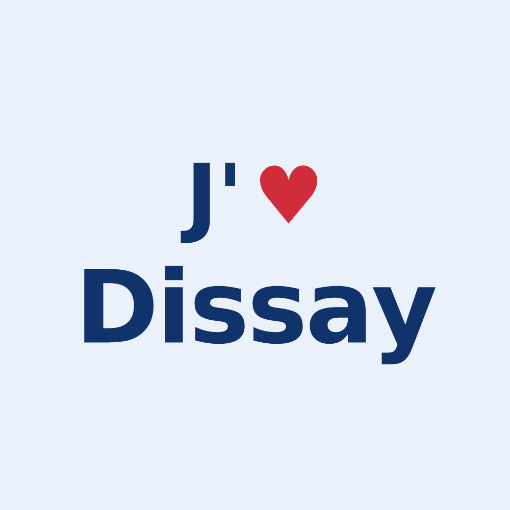 Sticker personnalisé Dissay — design J'aime Dissay