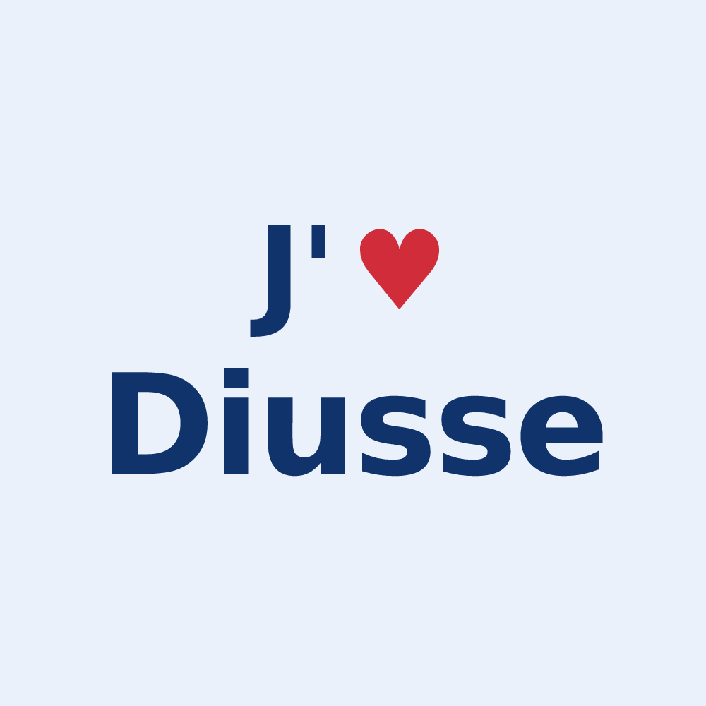 Sticker personnalisé Diusse — design J'aime Diusse