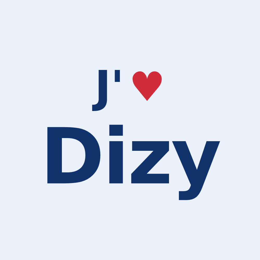 Sticker personnalisé Dizy — design J'aime Dizy