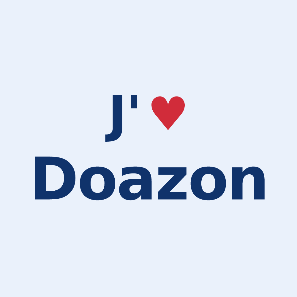 Sticker personnalisé Doazon — design J'aime Doazon
