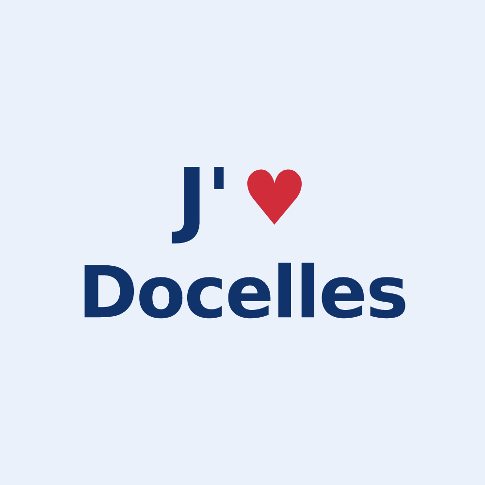 Sticker personnalisé Docelles — design J'aime Docelles