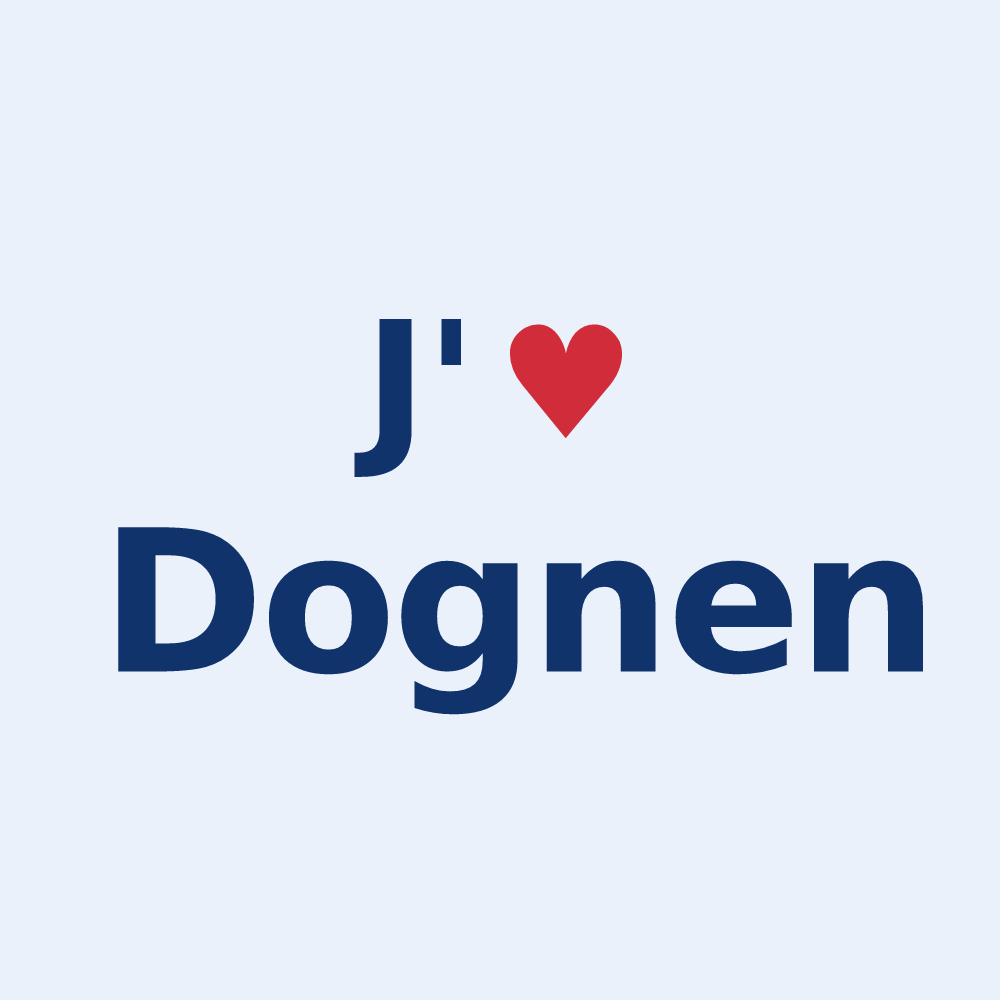 Sticker personnalisé Dognen — design J'aime Dognen