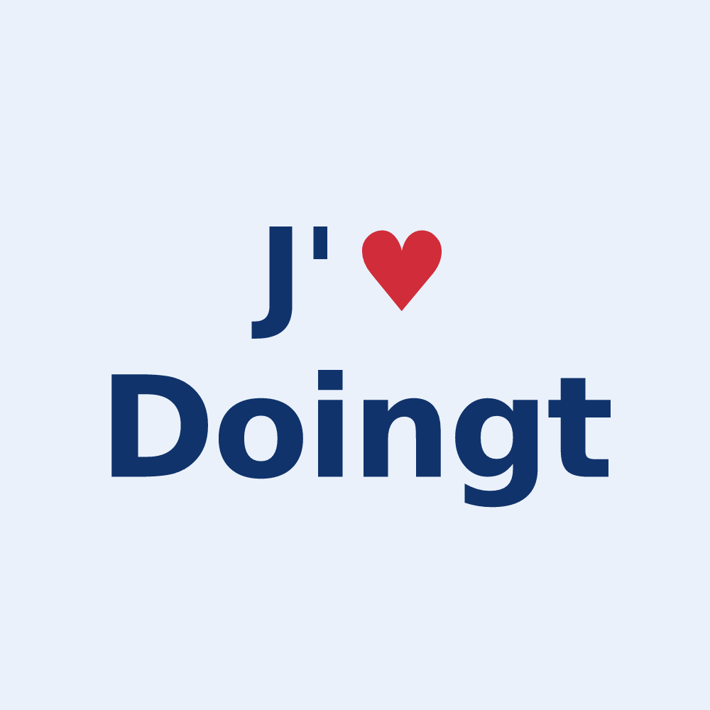 Sticker personnalisé Doingt — design J'aime Doingt
