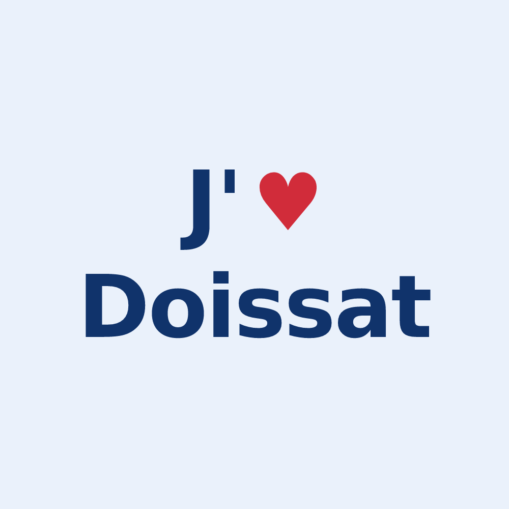 Sticker personnalisé Doissat — design J'aime Doissat