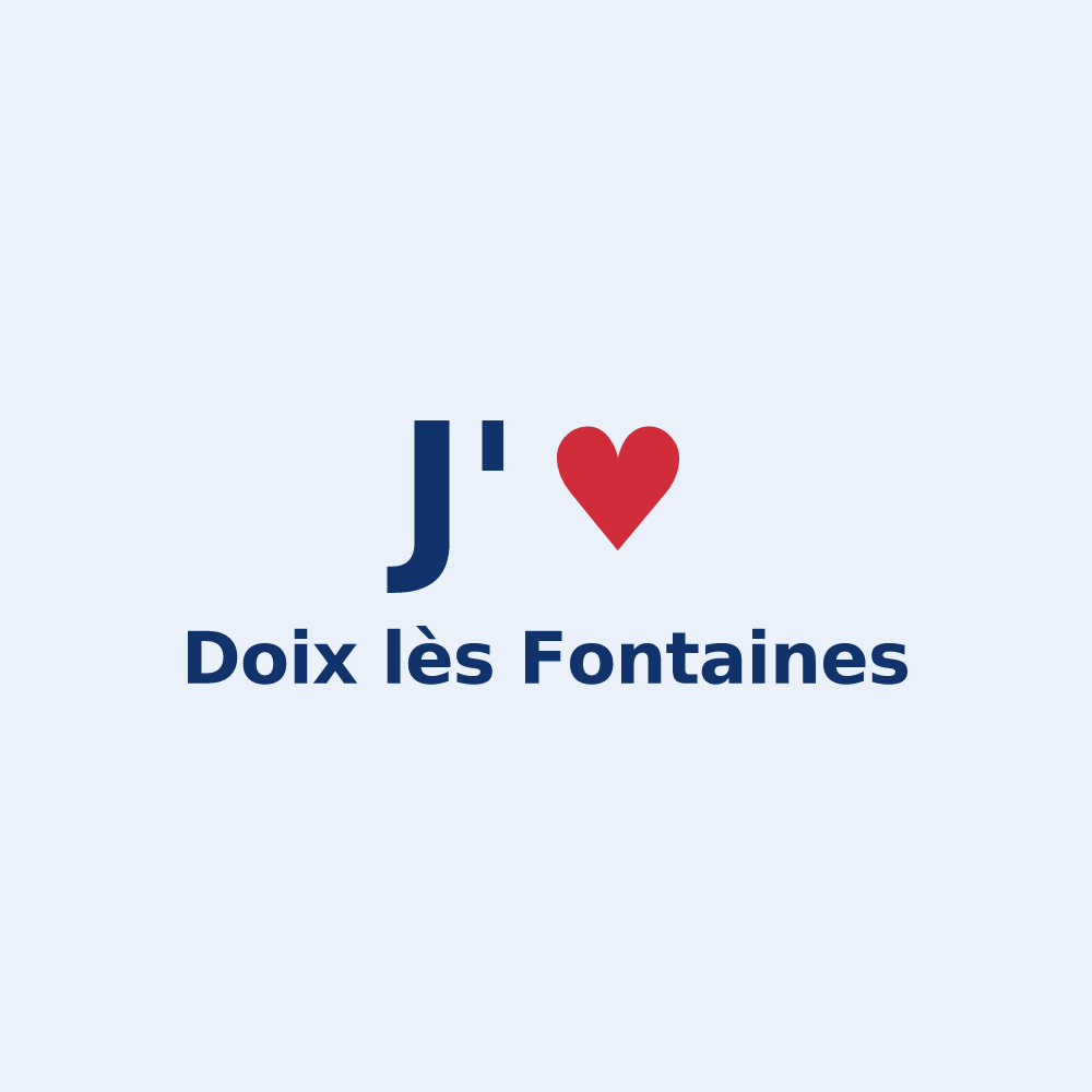 Sticker personnalisé Doix lès Fontaines — design J'aime Doix lès Fontaines