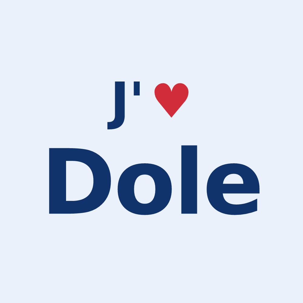 Sticker personnalisé Dole — design J'aime Dole