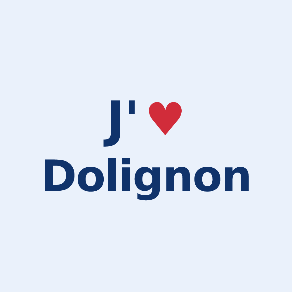 Sticker personnalisé Dolignon — design J'aime Dolignon