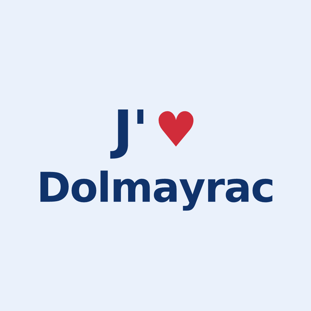 Sticker personnalisé Dolmayrac — design J'aime Dolmayrac