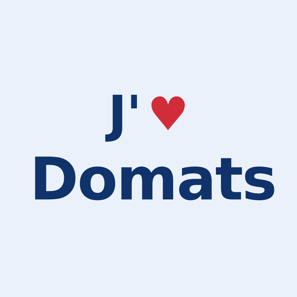 Sticker personnalisé Domats — design J'aime Domats