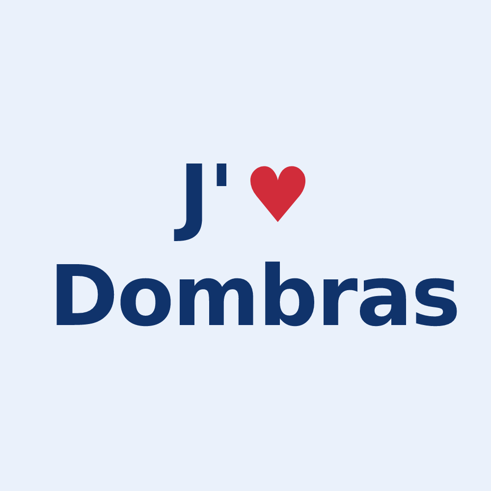 Sticker personnalisé Dombras — design J'aime Dombras