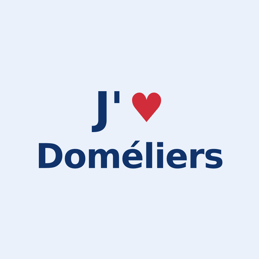 Sticker personnalisé Doméliers — design J'aime Doméliers