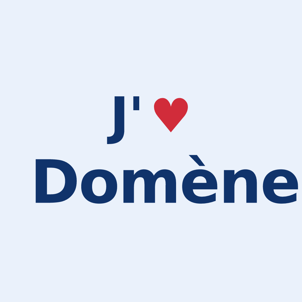 Sticker personnalisé Domène — design J'aime Domène