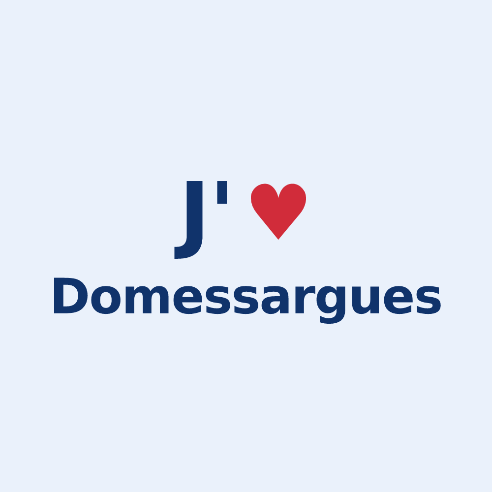 Sticker personnalisé Domessargues — design J'aime Domessargues