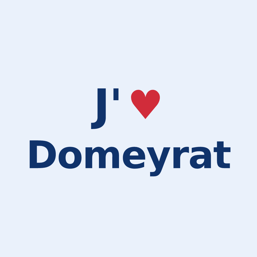 Sticker personnalisé Domeyrat — design J'aime Domeyrat
