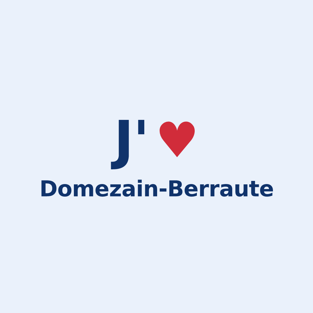 Sticker personnalisé Domezain-Berraute — design J'aime Domezain-Berraute