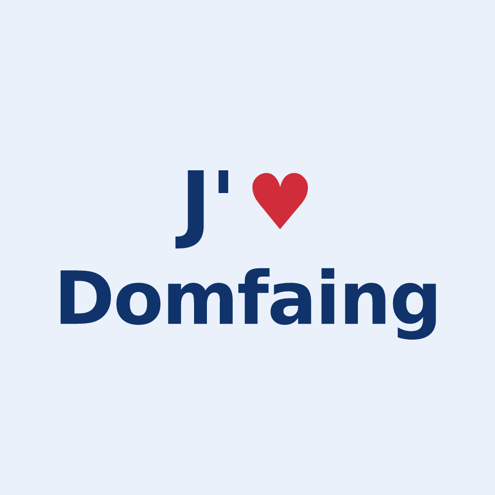 Sticker personnalisé Domfaing — design J'aime Domfaing