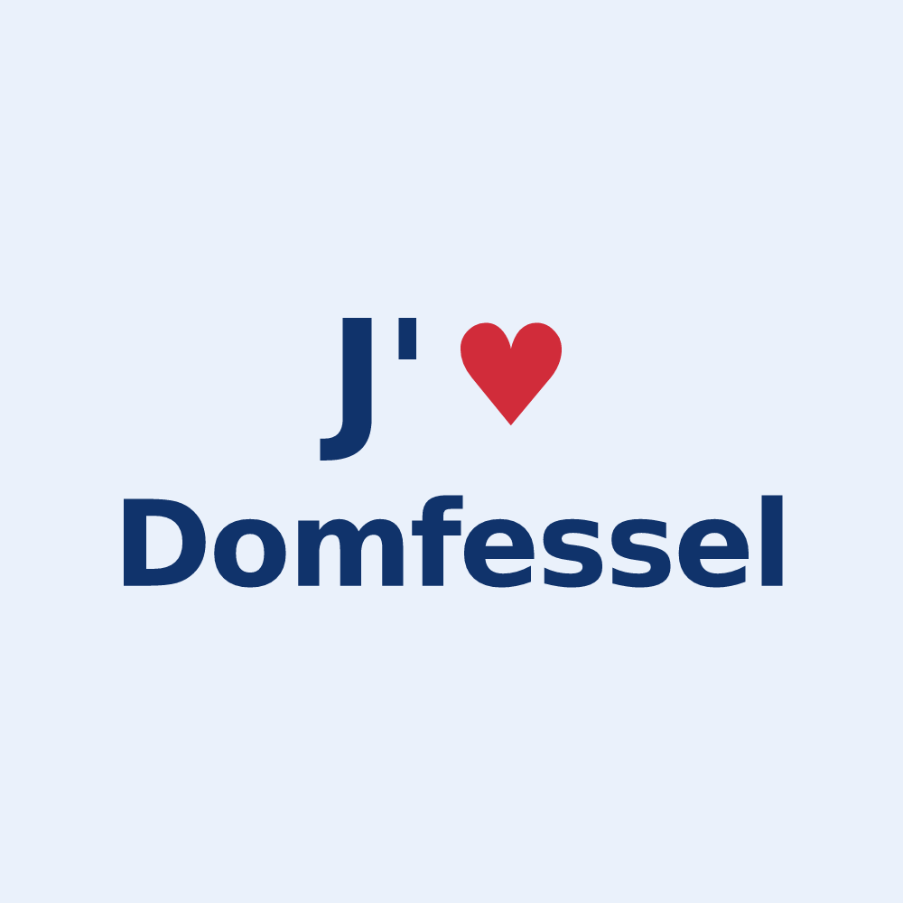Sticker personnalisé Domfessel — design J'aime Domfessel