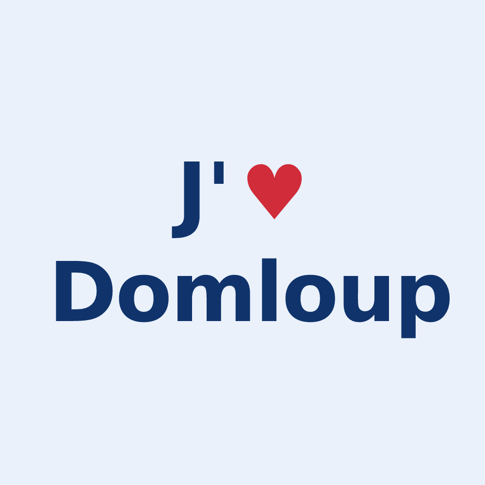Sticker personnalisé Domloup — design J'aime Domloup