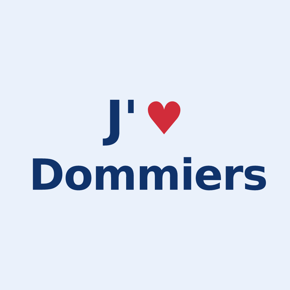 Sticker personnalisé Dommiers — design J'aime Dommiers