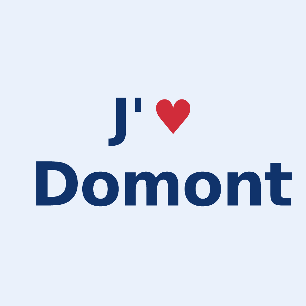 Sticker personnalisé Domont — design J'aime Domont