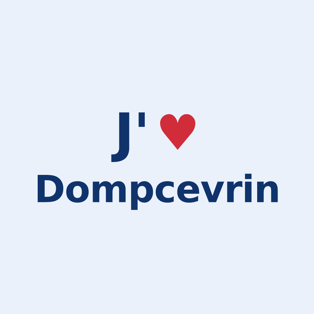 Sticker personnalisé Dompcevrin — design J'aime Dompcevrin