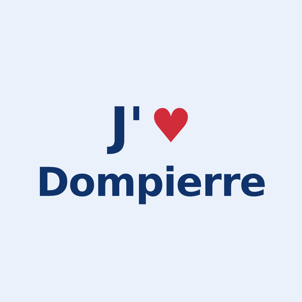 Sticker personnalisé Dompierre — design J'aime Dompierre