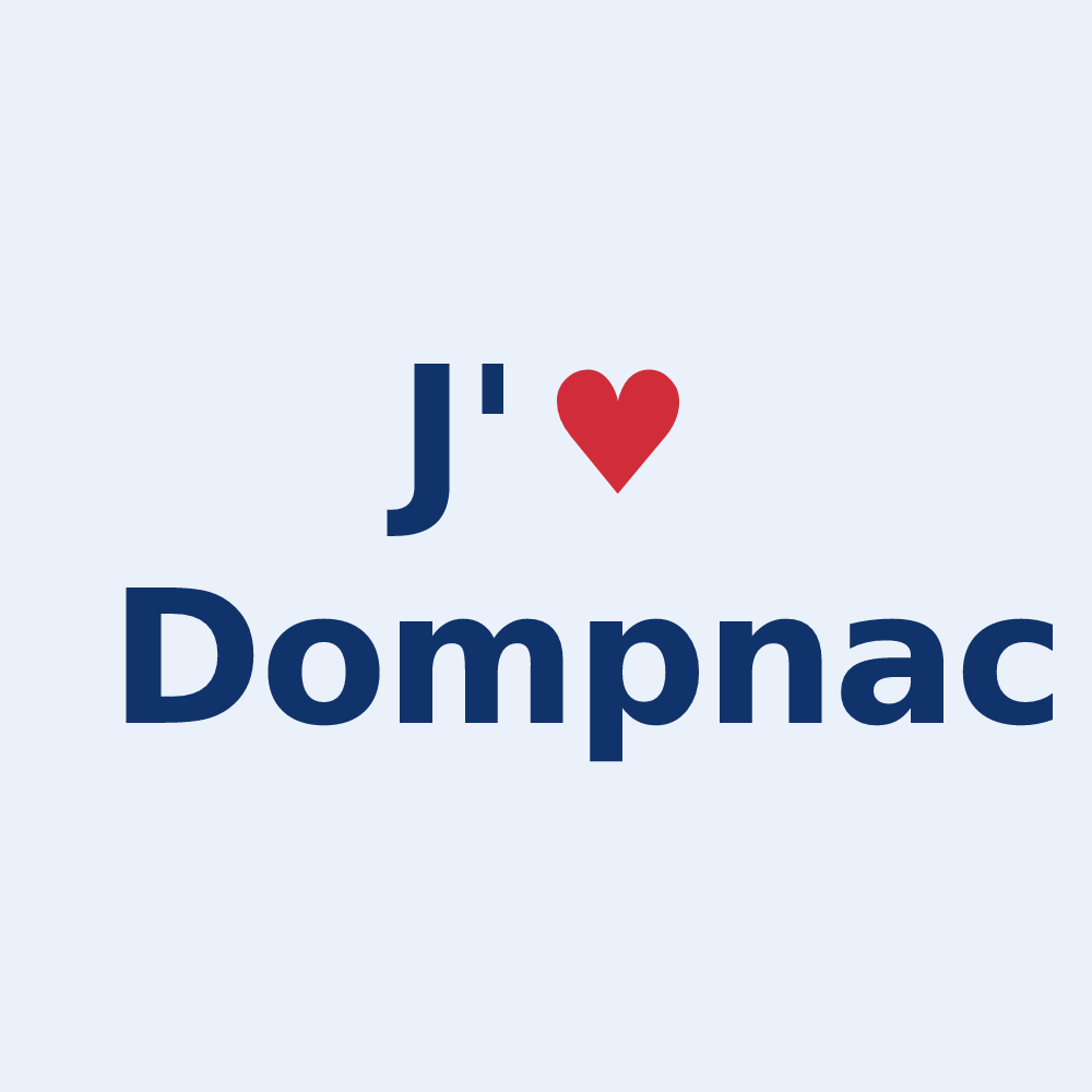 Sticker personnalisé Dompnac — design J'aime Dompnac