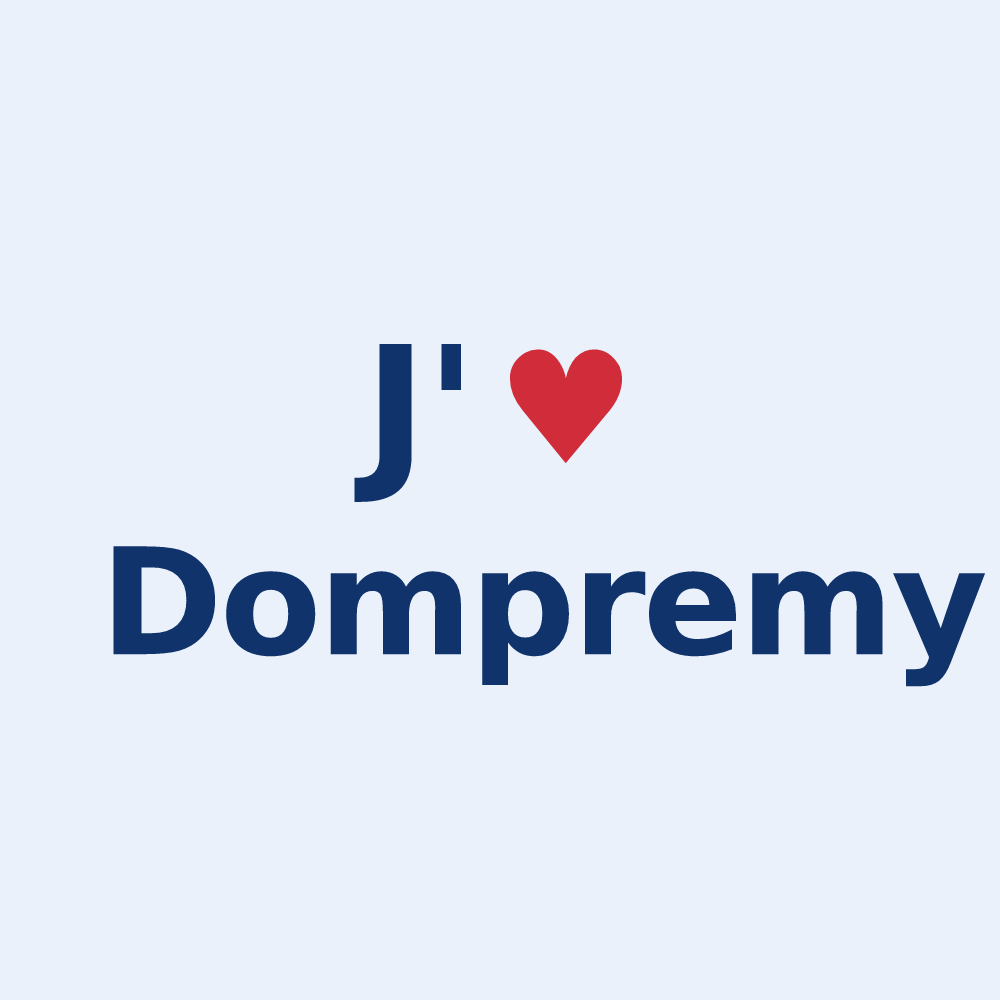 Sticker personnalisé Dompremy — design J'aime Dompremy