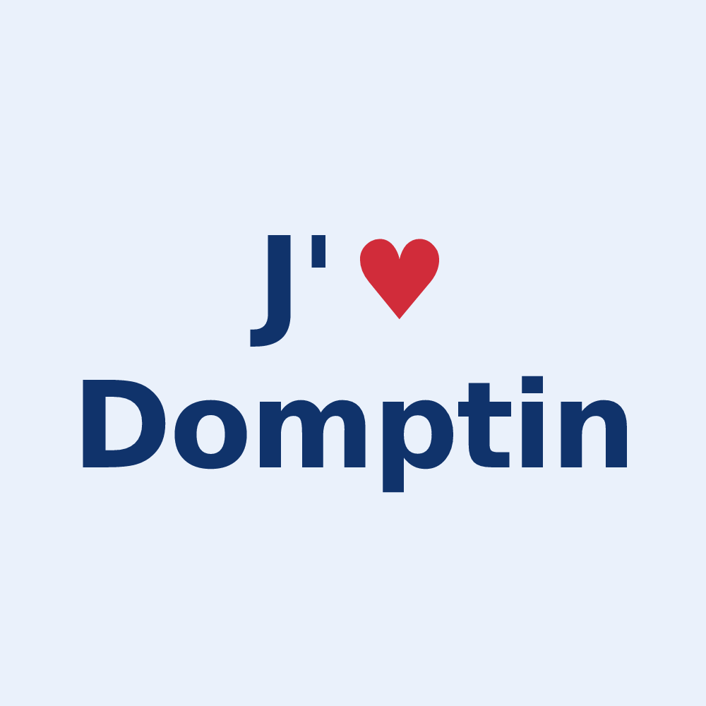 Sticker personnalisé Domptin — design J'aime Domptin