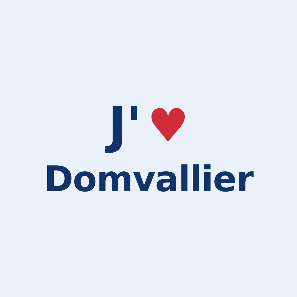 Sticker personnalisé Domvallier — design J'aime Domvallier
