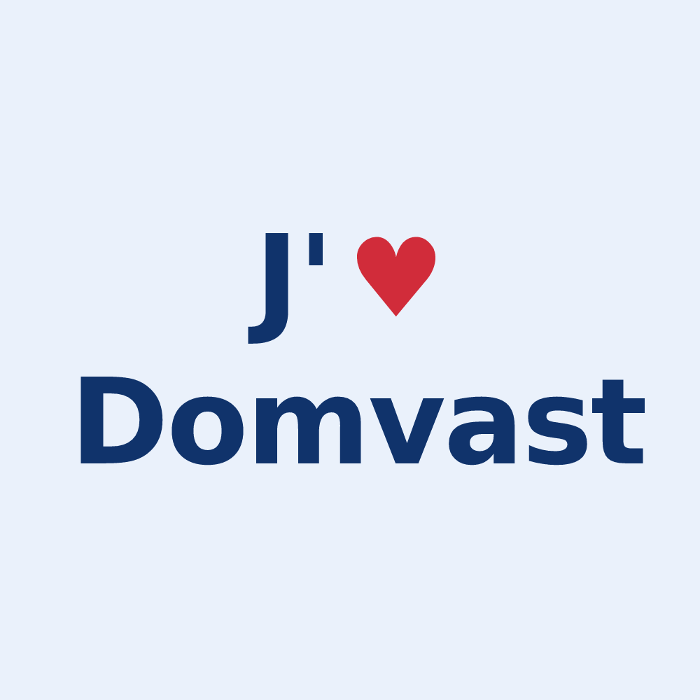 Sticker personnalisé Domvast — design J'aime Domvast