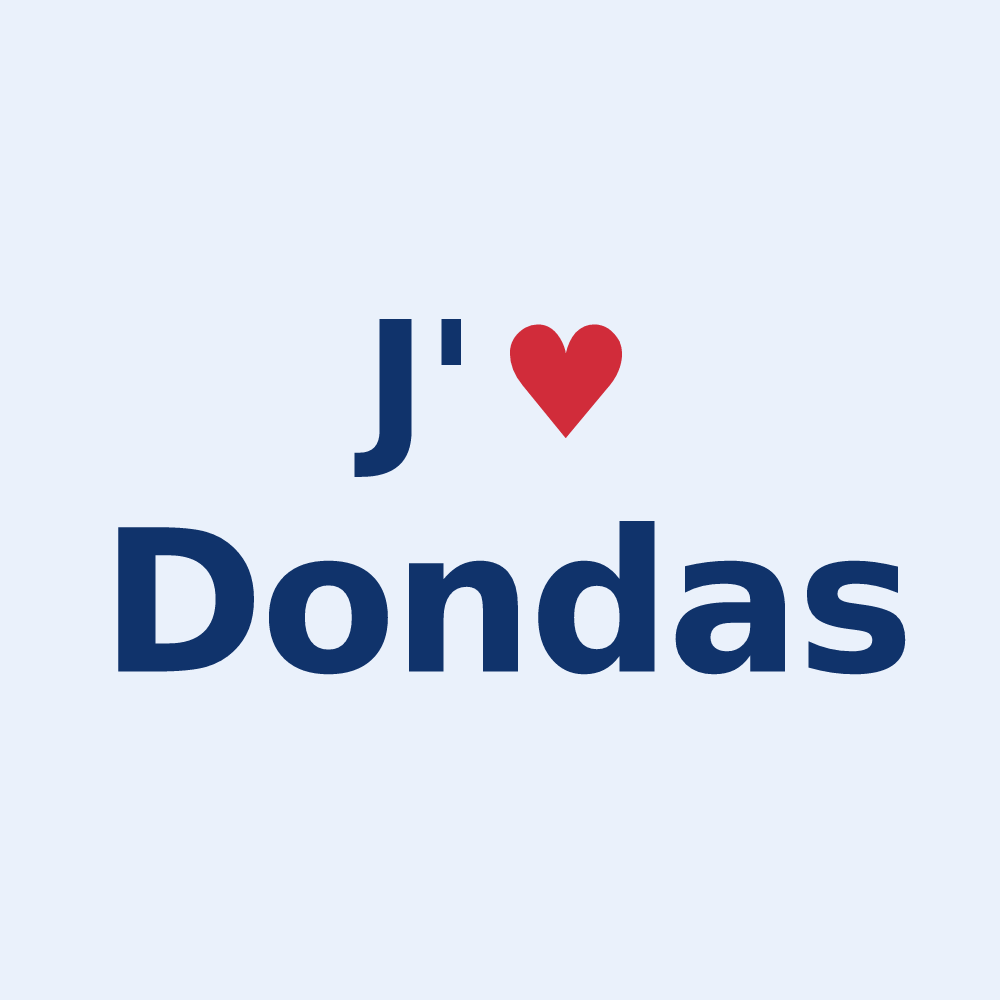 Sticker personnalisé Dondas — design J'aime Dondas