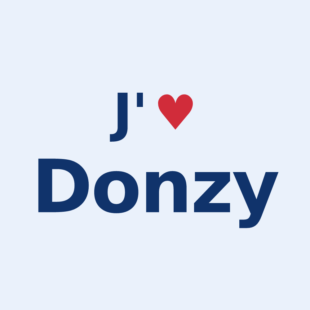 Sticker personnalisé Donzy — design J'aime Donzy