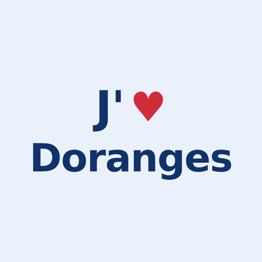 Sticker personnalisé Doranges — design J'aime Doranges