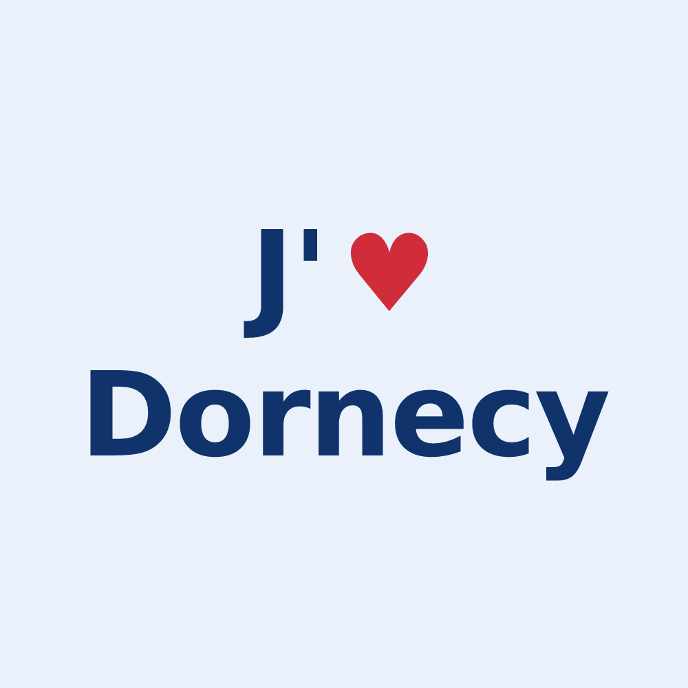 Sticker personnalisé Dornecy — design J'aime Dornecy