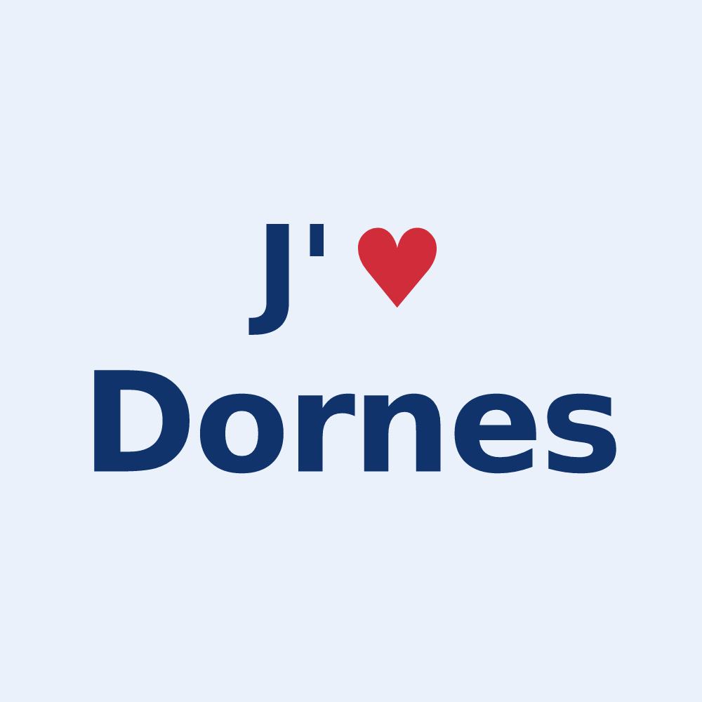 Sticker personnalisé Dornes — design J'aime Dornes