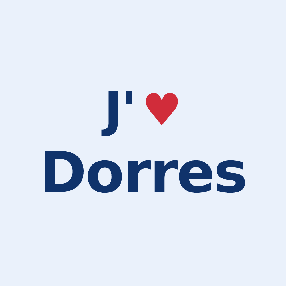 Sticker personnalisé Dorres — design J'aime Dorres