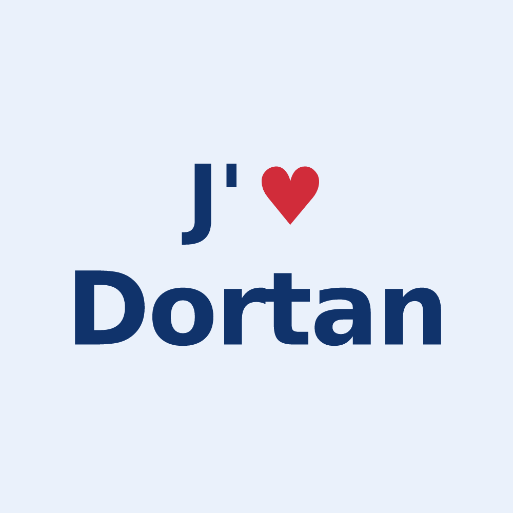 Sticker personnalisé Dortan — design J'aime Dortan