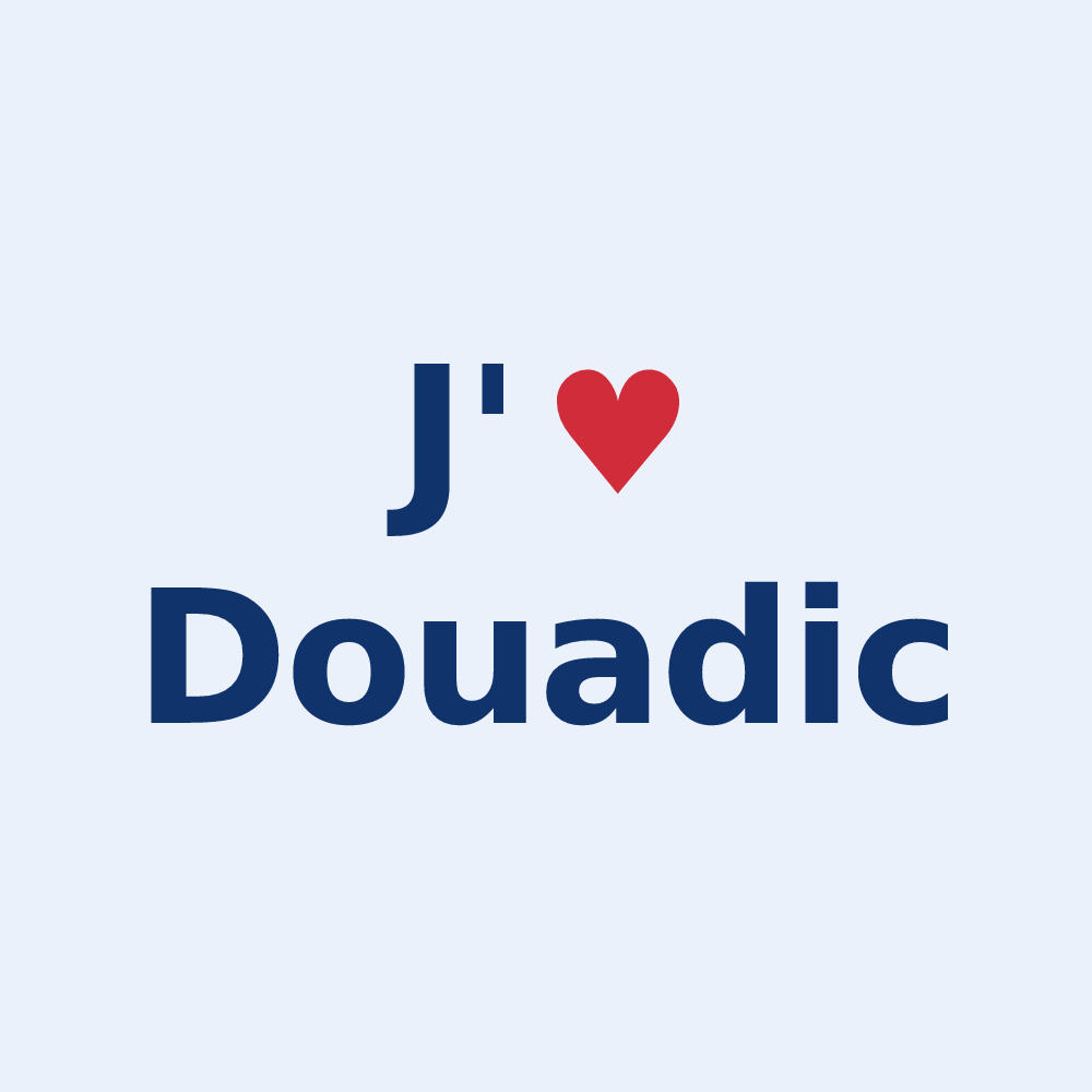 Sticker personnalisé Douadic — design J'aime Douadic