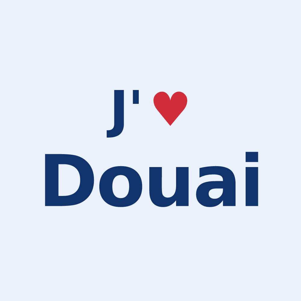 Sticker personnalisé Douai — design J'aime Douai